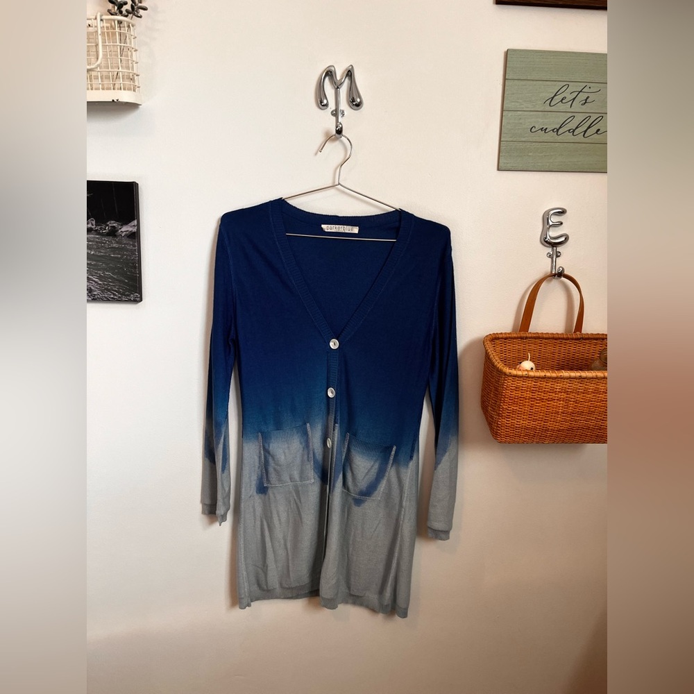 Parker Blue Cashmere Cardigan